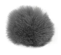 Qukaim Artificial Fur Lavalier Mic Windscreen, Clip-On Furry Mic Muff for Lapel Microphone, Grey, Wind Muff for Lavalier Microphones, Windshield