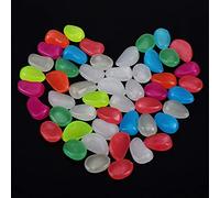 Qukaim Artificial Luminous Stone 50pcs Glow In The Dark Artificial Luminous Pebbles, Night Light Stones for Aquarium Fish Tank Decor, Decorative Pebbles for Gardens and Pathways