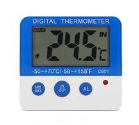 Qukaim Automatic Water Level Control Valve, 1/2 Inch Side Water Inlet Valve with Floating Ball, Plastic Tanks Accory, Large LCD Display Mini Alarm Thermometer for Livestock Farm