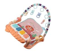 Qukaim Baby Gym Play Mat, Musical Activity Piano Gym with Pedal, Tummy Time Padded Mat, Protective Fences, Pink, Early Development, Learning Sensory Playmat