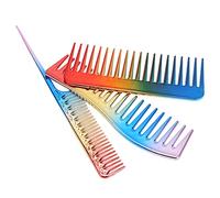 Qukaim Barber Hair Comb 3PCS Hair Comb Set, Electroplate Styling Clips, Non-Slip Duck Bill Hair Pins, Household and Barber Use, Includes Men Hair Brush and Styling Comb