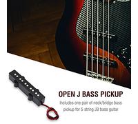 Qukaim Bass Bridge Pickup 2Pcs Open Bridge Pickup for 5 String Jazz Bass JB Electric Bass Guitar, Bass Bridge Pickup, Sound, Easy Installation