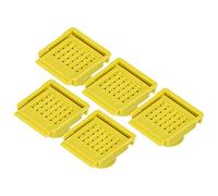 Qukaim Bee Nest Door Beehive Vent 5-Pack Lightweight ABS Non-Toxic Beehive Entrance Gate for Bee Nest, Escape-Proof, Breathable, Yellow