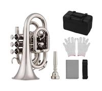 Qukaim Bflatpockettrumpet French Horn Prure Reducing Valve, Breath Training Mouth Corrector, Profional Correction Assistant Tool, Gold Finish, Wind Instrument Accory