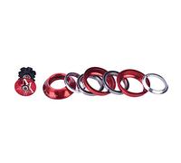 Qukaim Bike Headset Set Aluminium Alloy Bike Front Fork Stem Headset, 44mm Bicycle Accessory (Red)