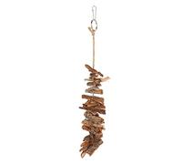 Qukaim Bird Bark Chew Toys, Bite Resistant Chewing Toys for Parrots, Relieve Boredom, Hanging Design, 100% Bark, Ideal for Small Birds