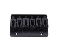 Qukaim Bridge Saddles Guitar Bridge 6 String Top Loading Design, Adjustable Hardtail Bridge Tailpiece with Bridge Saddles, Electric Guitar Replacement Parts, Silver