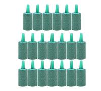 Qukaim Bubble Stone 20 Pcs Fish Tank Aquarium Accory, Green Sandstone Cylinder Aeration Air Stones, Oxygen Pump Tubing Y Joint Connector, Bubble Stones for Fish Tank Oxygen Increase