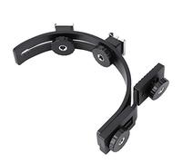 Qukaim C Shape Dual Hot Shoe Flash Lamp Mount Holder Bracket for DV Camera, Camcorder, DSLR, Includes Flash Shoe Bracket, Lightweight, Compact Design