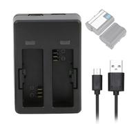 Qukaim Camera Battery Charger Dual Slot with Charging Cable for SJ6 Legend, Action Camera Battery Charger, Sport Camera Battery Charger, USB Compatible