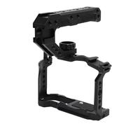 Qukaim Camera Cage for R50, Aluminum Video Rig with Side Handle and Top Carrying Handle, 1/4 & 3/8 Inch Screw Holes, Cold Shoe Mount, Protective Full Camera Cage