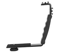 Qukaim Camera Flash L Bracket, Dual Hot Shoes Holder Mount Adapter for DV Microphone and LED Light, L Flash Bracket for Camera, Lightweight, Compact Design