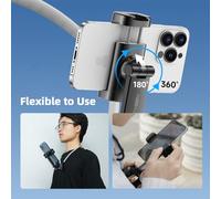 Qukaim Camera Mounts Clamp Mount, Aluminum Alloy, 10kg Load Capacity, Dual 360° Rotatable Ball Head, Compatible with Hero 11/10/9/8/7, One/X2/X3, Action Cameras