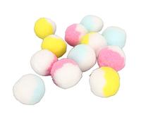 Qukaim Cat Chew Plush Ball Hanging Door Self Play Cat Toy Set, 12PCS Retractable Rope Mouse and Plush Balls, Interactive Cat Teasing Toys for Kittens, 4.5cm/1.8in, Bite Resistant, Clashing Colors