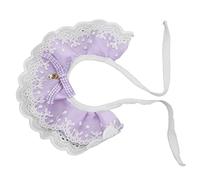 Qukaim Cat Lace Bib Cat Lace Scarf, Breathable Soft Lace Bib for Small Medium Cats and Dogs, Cute Princess Design, Pet Saliva Towel, Purple, Size L