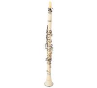 Qukaim Clarinet Kit Recorder Instrument Vertical Flute Kit, Premium Bakelite Tube, 17 Keys Clarinet with Anti-Oxidation Nickel Plating Button, D Key, White