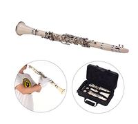 Qukaim clarinetforbeginners ABS 17-Key Clarinet Bb Flat, Complete Set with Carry Case, Gloves, Cleaning Cloth, Mini Screwdriver, Reed Case, 10pcs Reeds, Woodwind Instrument