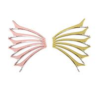 Qukaim Colored Hair Clips Duck Billed Hair Clips, 12 Pcs Set, Anti-Slip Handle, Bright Color Yellow and Pink, Plastic Hair Clips for Home Salon Makeup Haircut