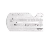 Qukaim Composer Template Sheet Music Ruler, Dual Scales Curve Ruler, PP Transparent with Silk Screen Printing Music Symbols, Manuscript Tool for Composers and Music Enthusiasts