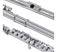 Qukaim Cupronickel Flute C Key Flute Assembly Kit, 8 Years Dried Bitter Material, Golden Embossed Body, Wind Instrument for Musicians and Students