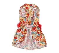 Qukaim Cute Puppy Dress Floral Dog Dress, Colorful Flower Pattern Pet Dress for Small Dogs and Cats, XS Size, Ideal for Weddings, Valentines, and Daily Wear