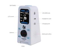 Qukaim Digital Metronome Digital Metronome BT Speaker, Rechargeable LCD Screen Vocal Metronome for Mini Piano, Guitar, Drum, Guzheng, Adjustable Volume, Portable, Connects to Headphones
