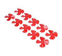 Qukaim DIY Toy Propeller 10 Pcs 60mm 4 Blades Plastic Boat Propellers, Replacement Accessories with 2mm Hole for DIY Toys and Models, Red