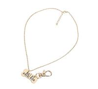 Qukaim Dog Bone Splice Necklace Dog Bone Splice Necklace Set, 2 Split Pendant Dog Tag Chain, Golden and Black, Owner and Pet Pair, Unique Design