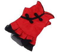 Qukaim Dog Cat Qipao Dress Pet Qipao Costume, Dog Cheongsam Flower Satin Vest, Chinese Style Suit for Pets, Spring and Summer Cotton, Fits Small Dogs and Cats, Includes Chinese Knot, XL