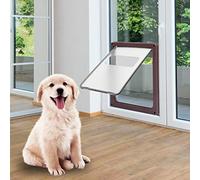 Qukaim Dog Enter Out Door Pet Door, Safe Enter Out Door for Dogs and Cats, Easy Installation for Doors and Walls, Brown