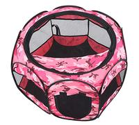 Qukaim Dog Exercise Kennel Dog Door Flap, Impact Resistant TPU Replacement Flap for Aluminum and Plastic Pet Doors, 25.6 x 42.5 cm / 10.1 x 16.7 in, Foldable Pet Playpen with Mesh Cover, Pink