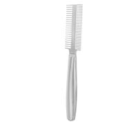 Qukaim Dog Grooming Comb, Stainl Steel Pet Comb with Dense Teeth, Easy to Grip for Long and Short Haired Dogs and Cats, Profional Grooming Tool, Silver