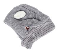Qukaim Dog Knitted Beanie Hat Knitted Pet Dog Beanie Hat, Warm Winter Crochet Puppy Hat, Cozy Funny Costume Pet Cap, Gray, Suitable for Small to Medium Dogs, One Size