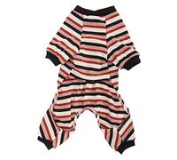 Qukaim Dog Pajamas Striped Dog Pajamas, Classic Lightweight Warm Stretchy Dog Jumpsuit for Spring, Size M, Comfortable Pet Clothing, Ideal for Small Dogs