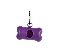 Qukaim Dog Poop Bags Dispenser Dog Poop Waste Bag Dispenser with Back Hook, Plastic Leakproof Pet Waste Bag Storage Box, 2 Pack, Military Green and Purple Bone Dispenser