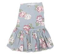 Qukaim Dog Sundress Pet Floral Dress, Breathable Cotton Dog Sundress for Daily Wear, Party, Wedding, Walking, Puppy Summer Dress, Size L