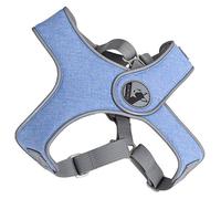 Qukaim Dog Vest Harness Pet Leash Vest Reflective Harness, Adjustable Breathable Dog Harness for Outdoor Walking, Mini Automatic Telescopic Nylon Leash, Size L, Blue