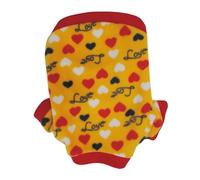 Qukaim Dog Warm Pajamas Dog Warm Pajamas, Thermal Dog Winter Clothes, Cute Love Heart Pattern Jumpsuit, Soft Cotton, Autumn Wear for Dogs and Cats, Orange