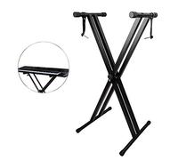 Qukaim Double- Xkeyboardstand Piano Tuning Kit with Tuning Wrench Hammer, Universal Folding Double X-Style Keyboard Stand, Heavy-Duty Metal with Anti-Slip Rubber Caps, Includes Mute Kit and DIY