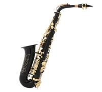 Qukaim Eb Alto Saxophone, Brass Carved Profional Orchestral Instrument Set with Maintenance Tools, Black Finish, Includes Cleaning Accories
