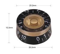 Qukaim Electric Guitar Tone Volume Control Knobs, Pack of 4, Black and Abalone Replacement Knobs for EPI/LP Electric Guitar, Compatible with Various Guitar Models