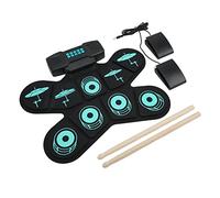 Qukaim Electronic Drum Setfor Beginners Electronic Drum Set, Portable Foldable 9 Key Drum Pad with Built-In Dual Stereo Speakers for Beginners and Adults, Ideal for Practice and Performance
