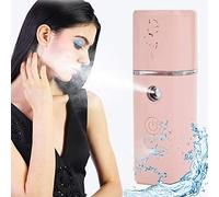 Qukaim Face Mist Sprayer Nano Sprayer 100pcs Cotton Filter Round Pads for 300ml Air Humidifier, USB Charging Aroma Oil Diffuser, Portable Mute Car Air Freshener, 50ml Capacity, Pink 15mm Machine