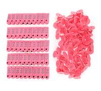 Qukaim Farm Animal Ear Tags, 100 Pack, Red Goat Ear Tags, Pig Cattle and Sheep Identification Cards, Ear Labels for Livestock, 10 x 4 cm