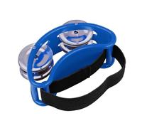 Qukaim feettambourine Percussion Foot Tambourine, 4 Pairs of Stainl Steel Jingles, Elastic Strap, Cajon Accompaniment Musical Instrument, Compact and Lightweight