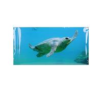 Qukaim Fish Tank Background Poster Aquarium Poster Mountain Desert Pattern Self Adhesive 3D PVC Fish Tank Background Decoration, 61 x 41 cm / 24 x 16.1 in, Underwater Scene, Sea Tortoise Theme, 122