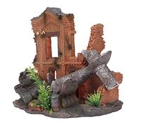 Qukaim Fish Tank Decoration Aquarium Tower Decoration, Artificial Plane Crash Resin Fish Tank Decoration for Fresh Water and Sea Water Tanks, 12 x 8 x 6 in, Realistic Underwater Scenery