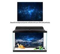 Qukaim Fish Tank Decoration Poster Coral Aquarium Background Underwater Poster, PVC Adhesive Fish Tank Decoration Paper, 76 x 46 cm, Star Dust Design, Wall Decoration Sticker