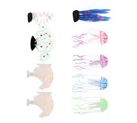 Qukaim Fish Tank Landscaping Accories 9PCS Aquarium Coral Decorations, Luminous Effect Artificial Jellyfish Coral Plant Decorations, Fish Tank Landscaping Accories, Silicone Ornament