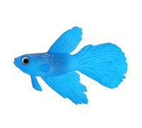 Qukaim Fish Tank Ornament Aquarium Decoration Funny Artificial Silicone Small Fish, Blue Betta Fish Ornament for Fish Tank, Realistic Simulation Fish, 10 cm Long